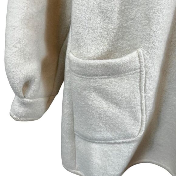 Vintage J. Kaufmann Wool Jacket Coatigan Ribbed Knit Trim Long Cream - Picture 9 of 14